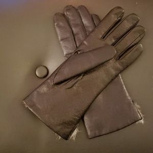 Genuine Leather Rabbit Fur Lined Gloves